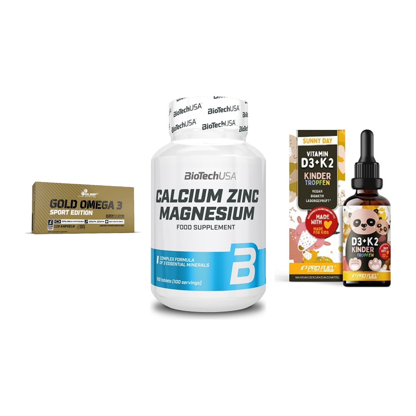 Herz & Gefäße: Olimp Omega 3 + BioTech Calcium + ProFuel VITAMIN – alle enthaltenen Artikel