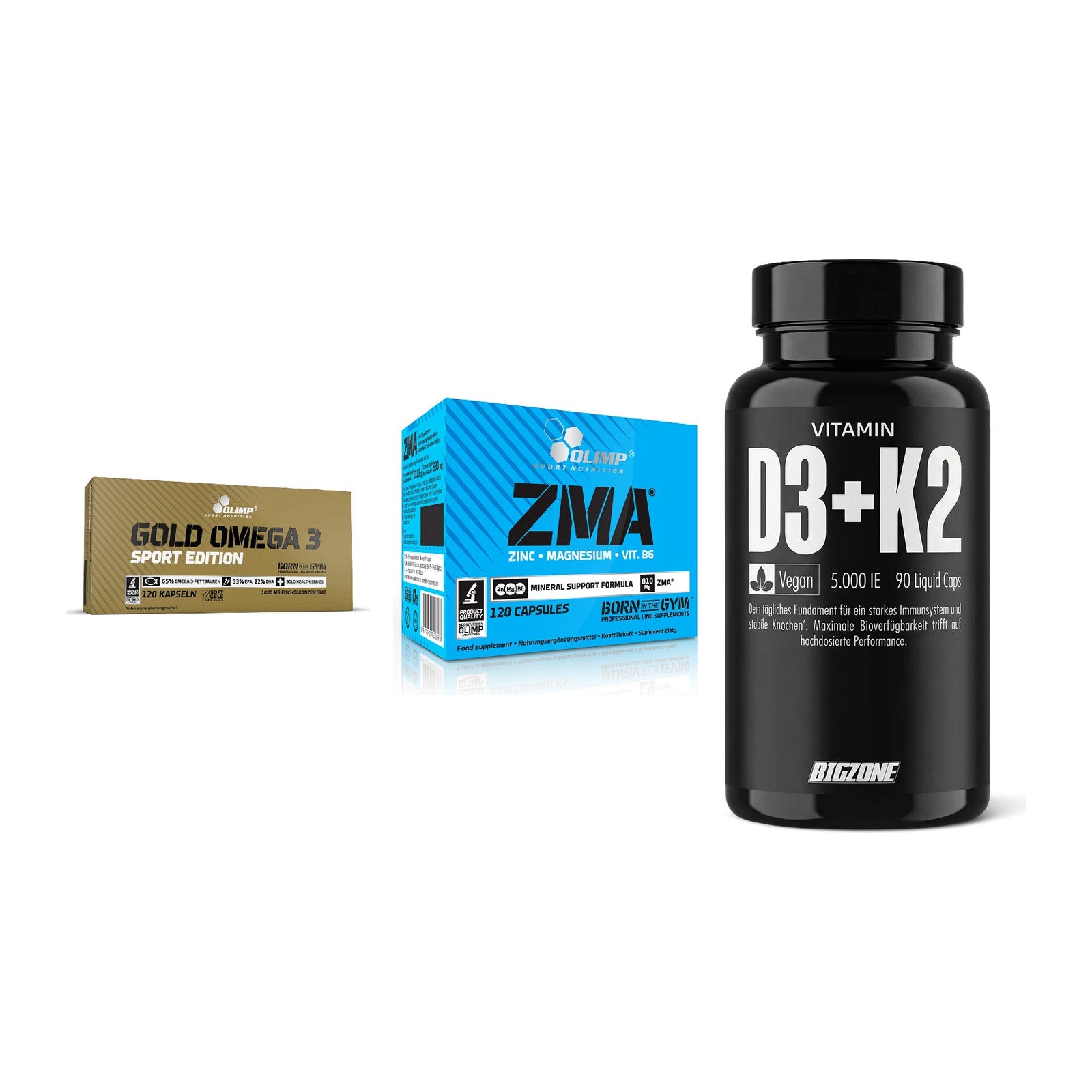 Herz & Gefäße: Olimp Omega 3 + Olimp ZMA + Big Zone Vitamin – alle enthaltenen Artikel