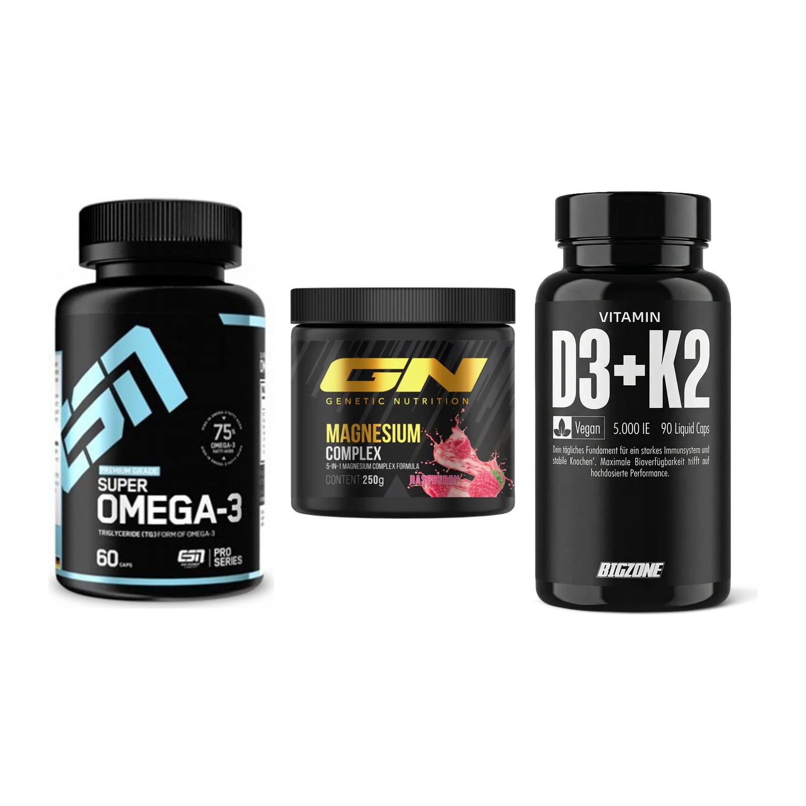 Herz & Gefäße: ESN Omega 3 + GN Magnesium + Big Zone Vitamin – alle enthaltenen Artikel