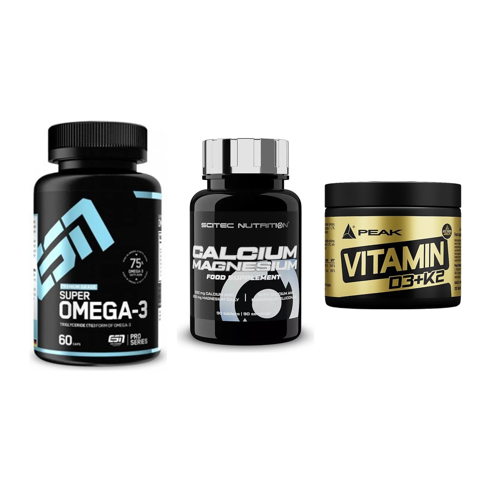 Herz & Gefäße: ESN Omega 3 + Scitec Calcium + Peak Vitamin – alle enthaltenen Artikel