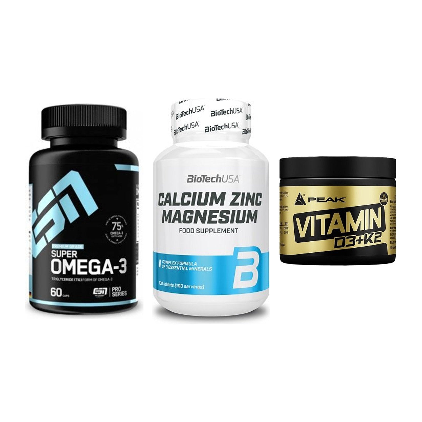 Herz & Gefäße: ESN Omega 3 + BioTech Calcium + Peak Vitamin – alle enthaltenen Artikel