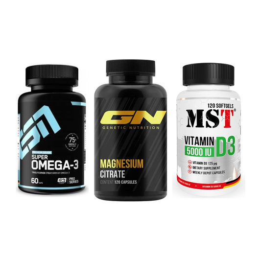 Herz & Gefäße: ESN Omega 3 + GN Magnesium + MST Vitamin D3 – alle enthaltenen Artikel