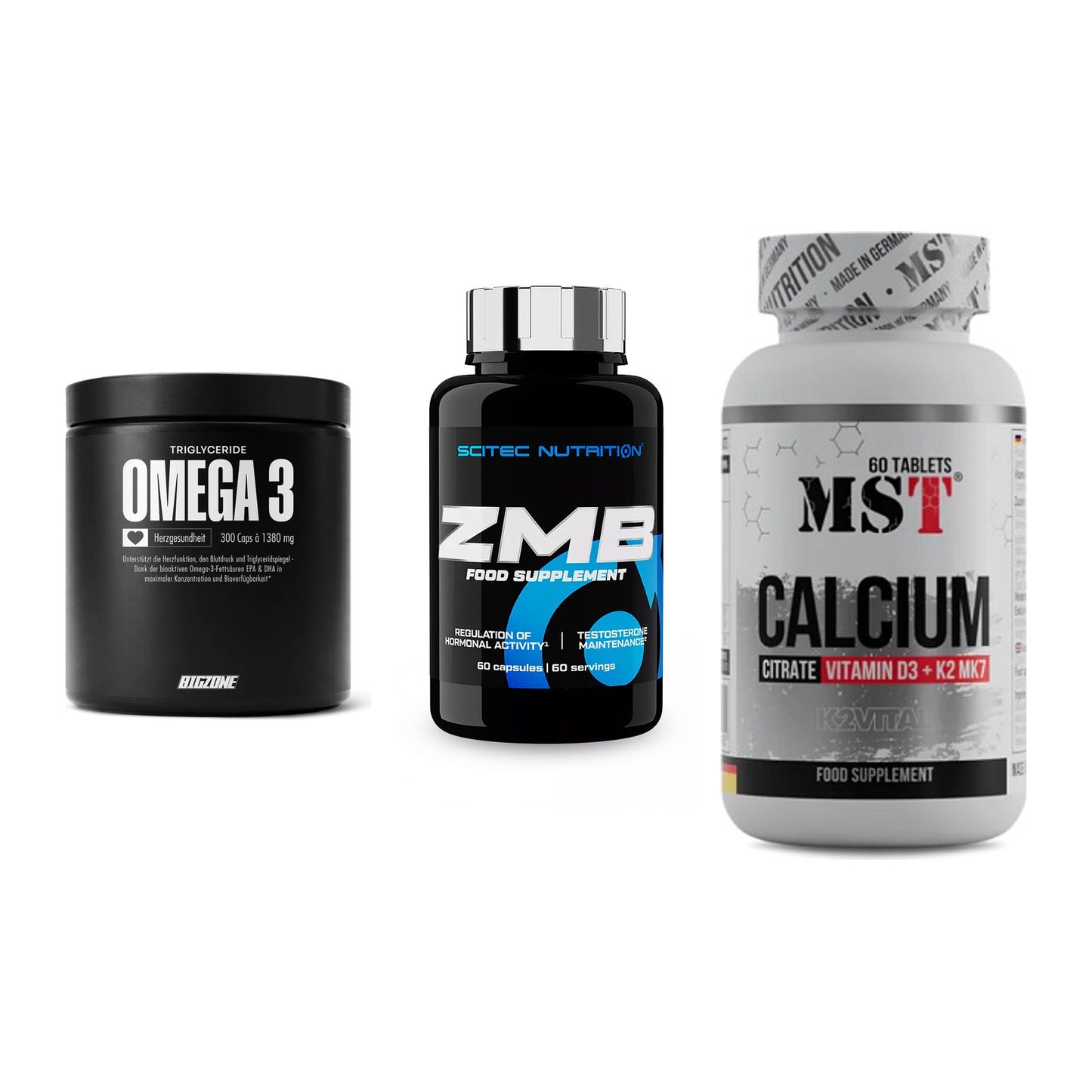 Herz & Gefäße: Big Zone Omega 3 + Scitec ZMB + MST Calcium – alle enthaltenen Artikel