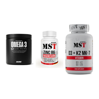Herz & Gefäße: Big Zone Omega 3 + MST Zinc + MST Vitamin D3 – alle enthaltenen Artikel