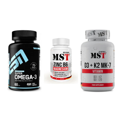 Herz & Gefäße: ESN Omega 3 + MST Zinc + MST Vitamin D3 – alle enthaltenen Artikel