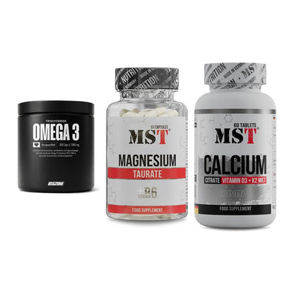 Herz & Gefäße: Big Zone Omega 3 + MST Magnesium + MST Calcium – alle enthaltenen Artikel