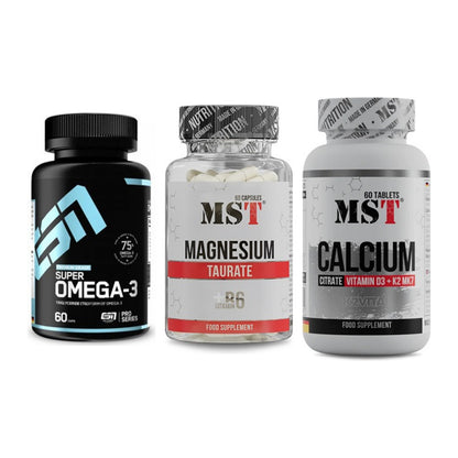 Herz & Gefäße: ESN Omega 3 + MST Magnesium + MST Calcium – alle enthaltenen Artikel