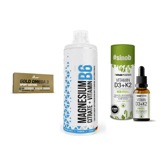 Herz & Gefäße: Olimp Omega 3 + MST Magnesium B6 + Sinob Vitamin D3 – alle enthaltenen Artikel
