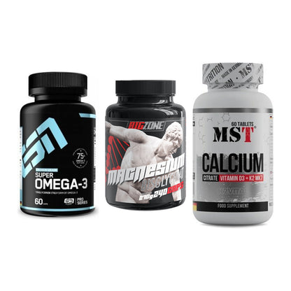 Herz & Gefäße: ESN Omega 3 + Big Zone Magnesi + MST Calcium – alle enthaltenen Artikel