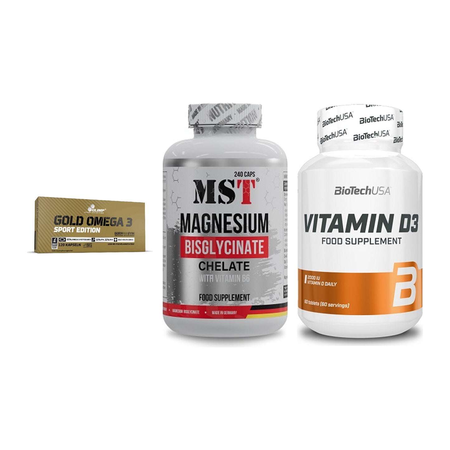 Herz & Gefäße: Olimp Omega 3 + MST Magnesium + BioTech Vitamin – alle enthaltenen Artikel