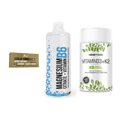 Herz & Gefäße: Olimp Omega 3 + MST Magnesium B6 + Sinob Vitamin D3 – alle enthaltenen Artikel