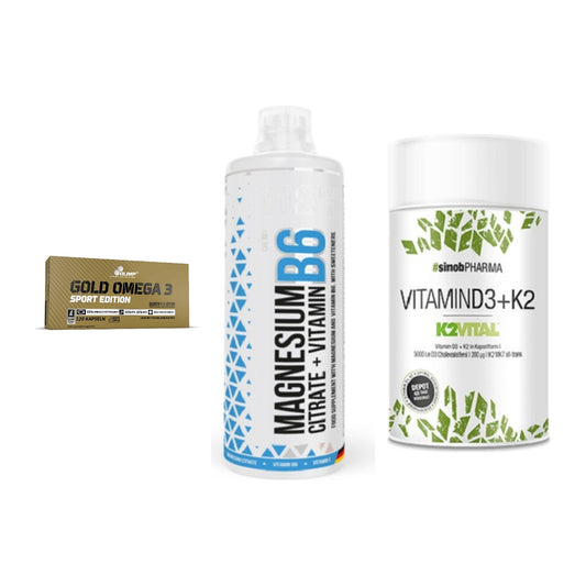 Herz & Gefäße: Olimp Omega 3 + MST Magnesium B6 + Sinob Vitamin D3 – alle enthaltenen Artikel