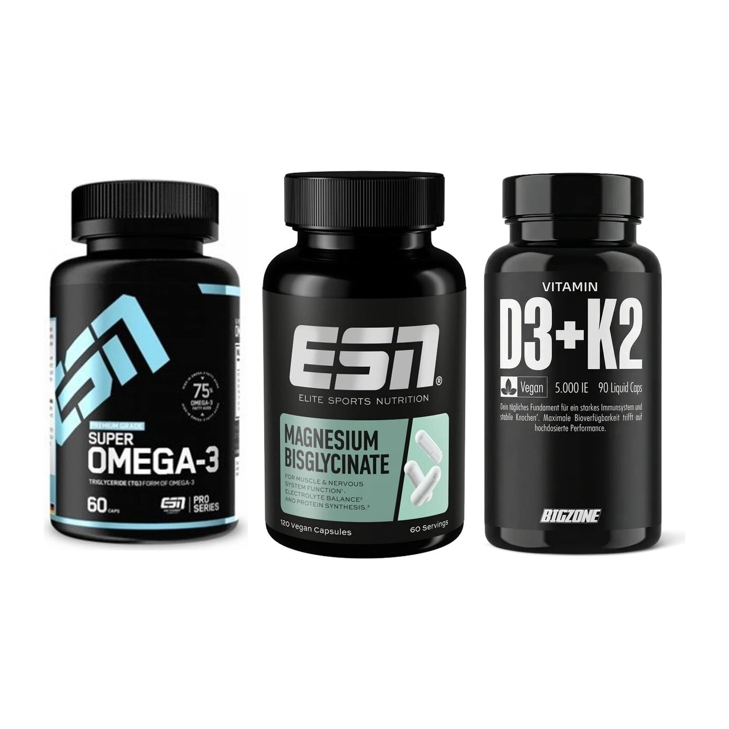 Herz & Gefäße: ESN Omega 3 + ESN Magnesium + Big Zone Vitamin – alle enthaltenen Artikel