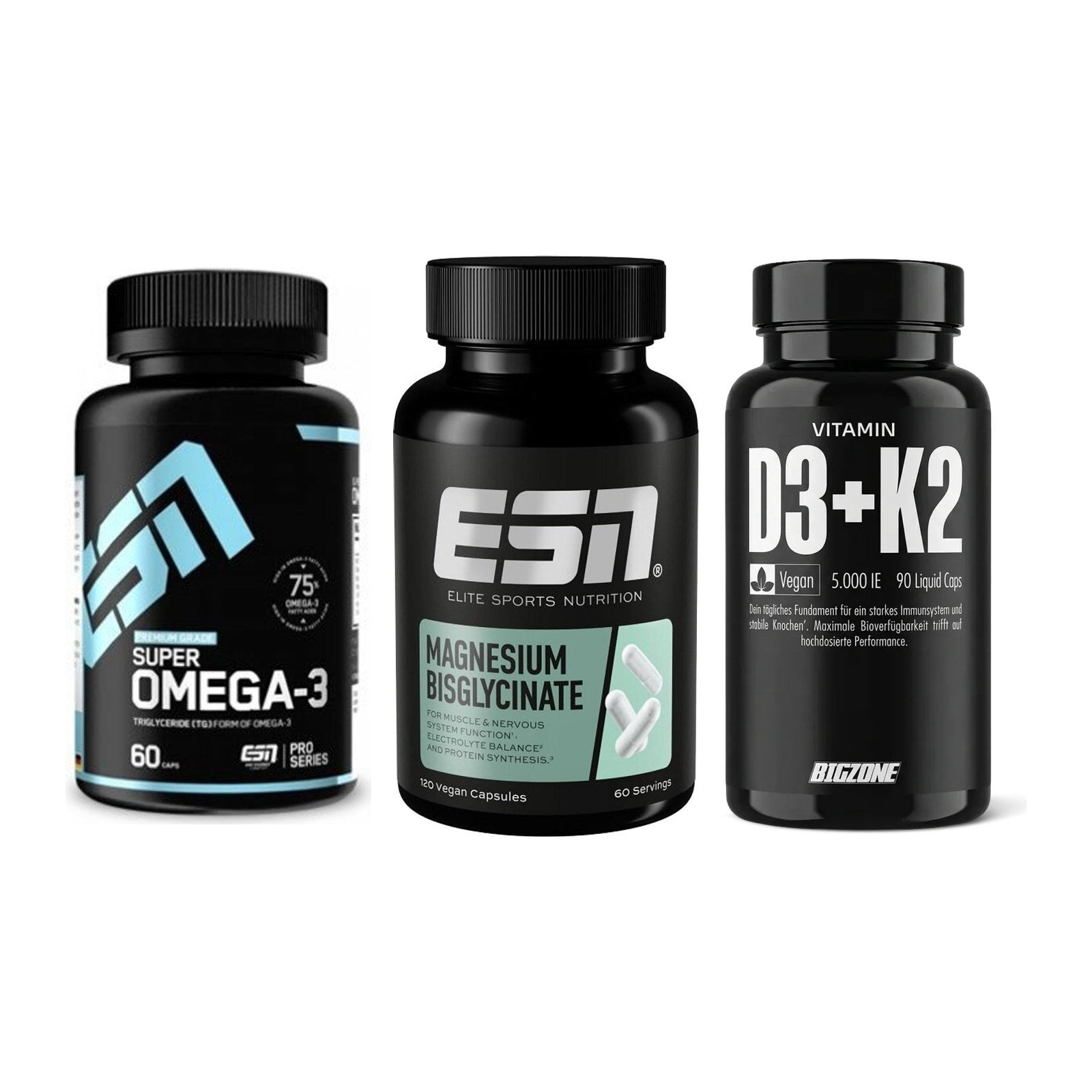 Herz & Gefäße: ESN Omega 3 + ESN Magnesium + Big Zone Vitamin – alle enthaltenen Artikel