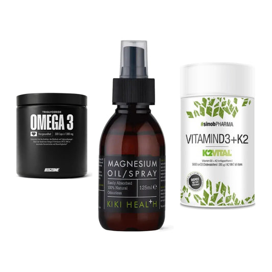 Herz & Gefäße: Big Zone Omega 3 + KIKI Health + Sinob Vitamin D3 – alle enthaltenen Artikel