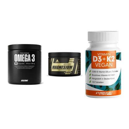 Herz & Gefäße: Big Zone Omega 3 + Peak Magnesium + ProFuel Vitamin – alle enthaltenen Artikel