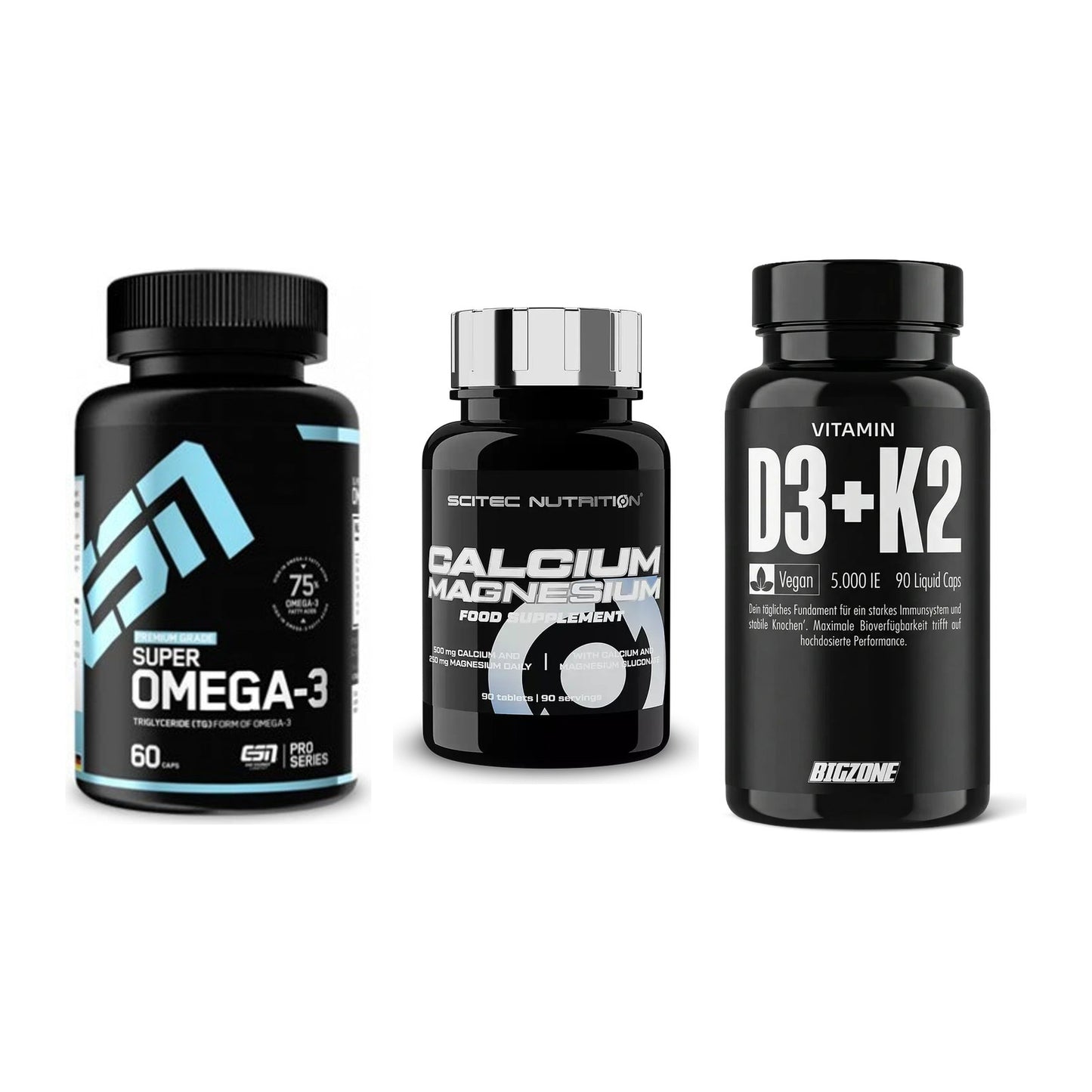 Herz & Gefäße: ESN Omega 3 + Scitec Calcium + Big Zone Vitamin – alle enthaltenen Artikel