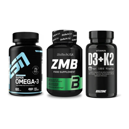 Herz & Gefäße: ESN Omega 3 + BioTech ZMB + Big Zone Vitamin D3 + K2 – alle enthaltenen Artikel