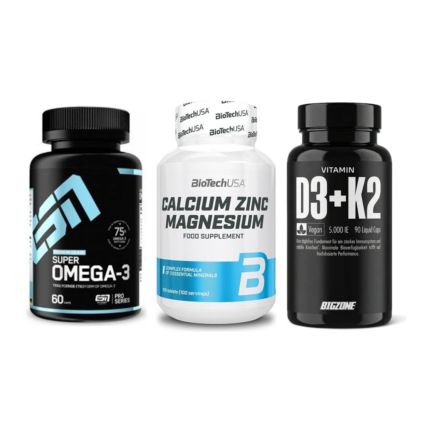 Herz & Gefäße: ESN Omega 3 + BioTech Calcium + Big Zone Vitamin – alle enthaltenen Artikel
