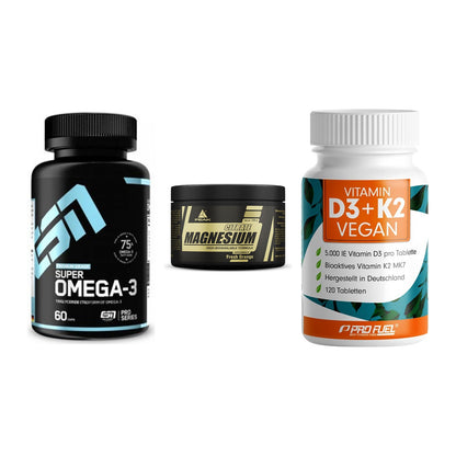 Herz & Gefäße: ESN Omega 3 + Peak Magnesium + ProFuel Vitamin – alle enthaltenen Artikel