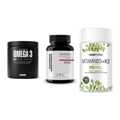 Herz & Gefäße: Big Zone Omega 3 + Scitec Magnesium + Sinob Vitamin D3 – alle enthaltenen Artikel