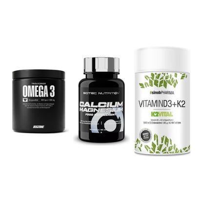 Herz & Gefäße: Big Zone Omega 3 + Scitec Calcium + Sinob Vitamin D3 – alle enthaltenen Artikel