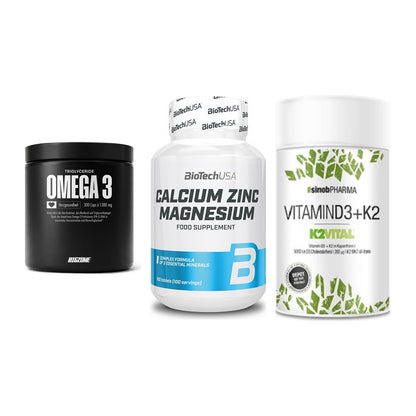 Herz & Gefäße: Big Zone Omega 3 + BioTech Calcium + Sinob Vitamin D3 – alle enthaltenen Artikel