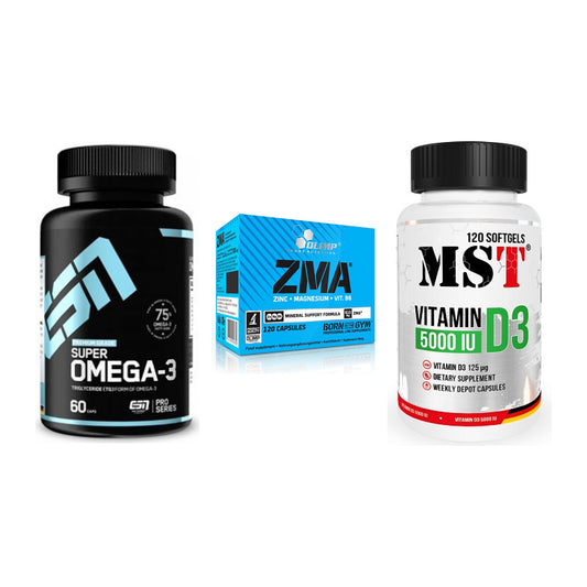 Herz & Gefäße: ESN Omega 3 + Olimp ZMA + MST Vitamin D3 – alle enthaltenen Artikel