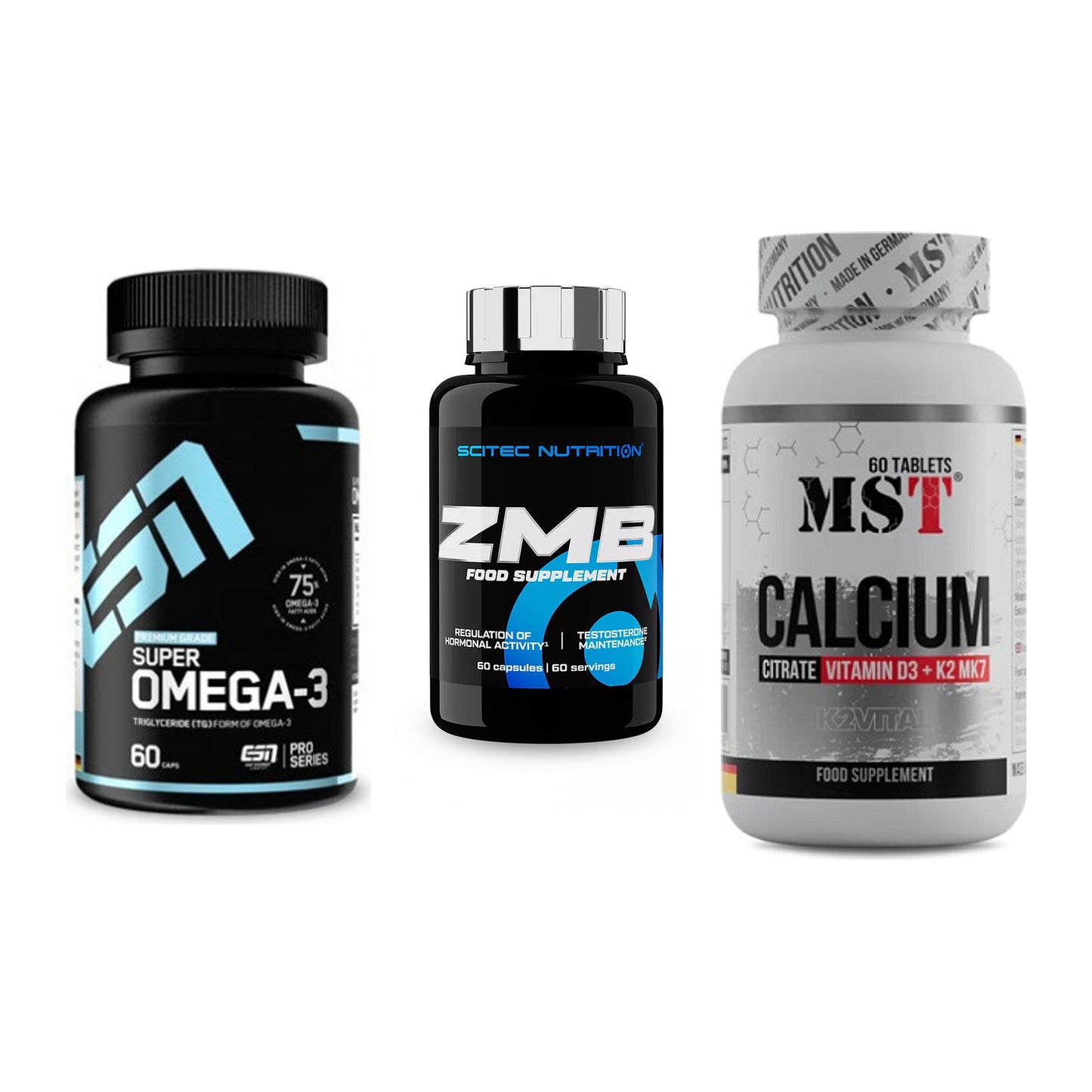 Herz & Gefäße: ESN Omega 3 + Scitec ZMB + MST Calcium – alle enthaltenen Artikel