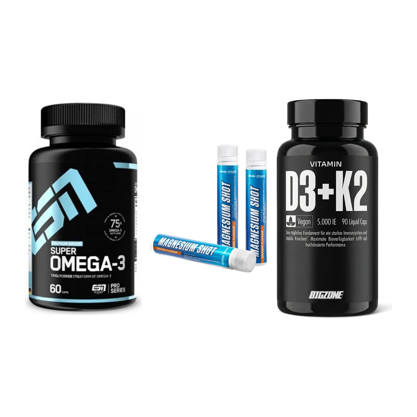 Herz & Gefäße: ESN Omega 3 + Body Attack + Big Zone Vitamin – alle enthaltenen Artikel