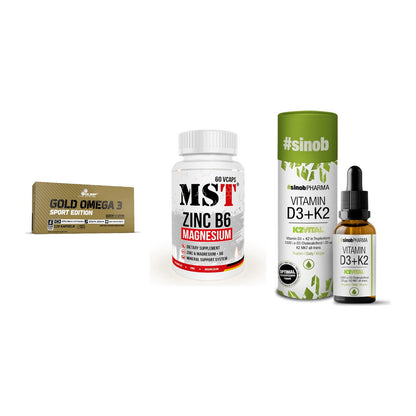 Herz & Gefäße: Olimp Omega 3 + MST Zinc + Sinob Vitamin D3 – alle enthaltenen Artikel