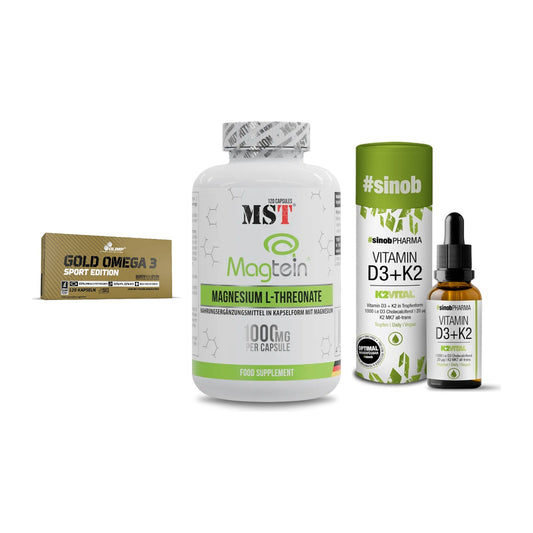 Herz & Gefäße: Olimp Omega 3 + MST Magnesium + Sinob Vitamin D3 – alle enthaltenen Artikel