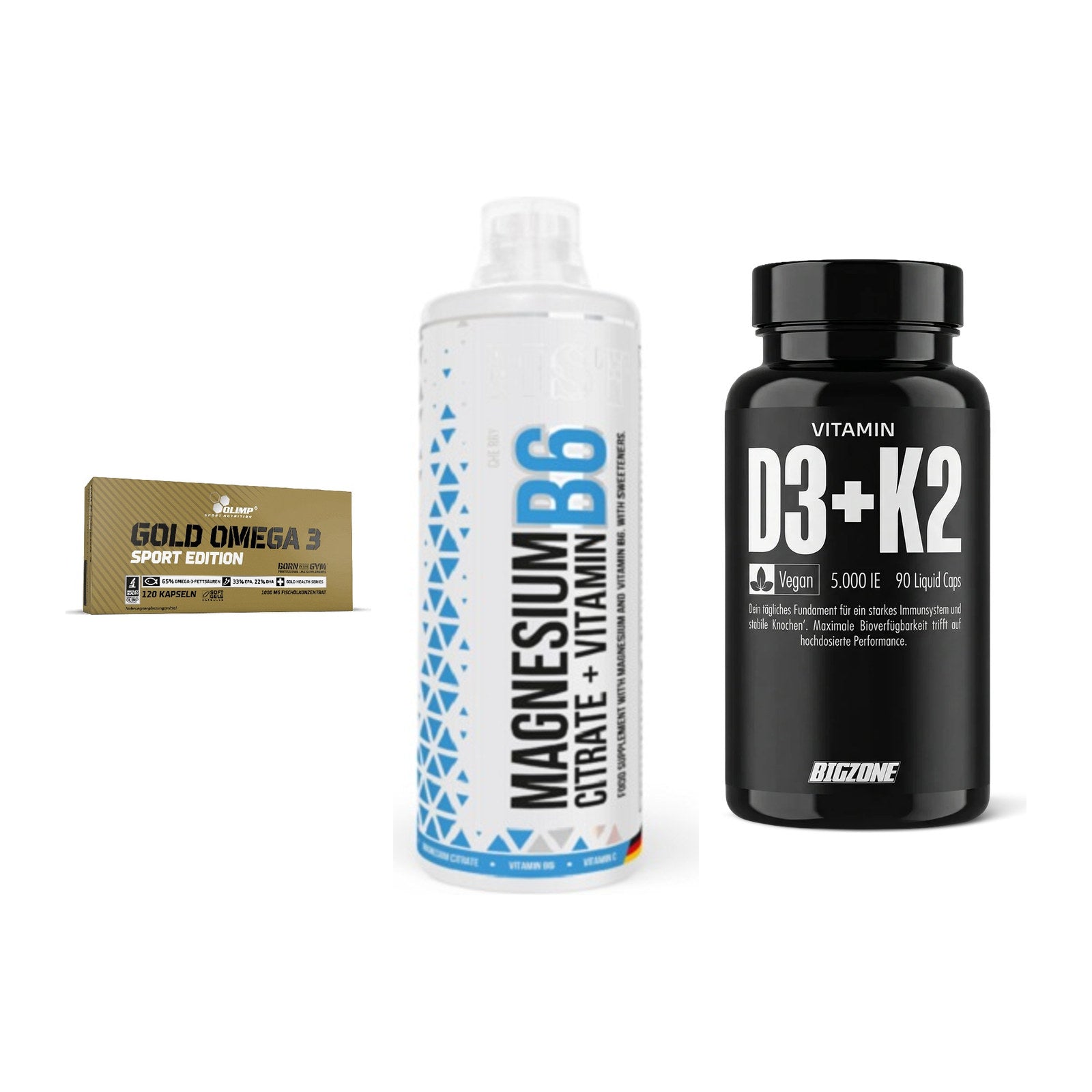 Herz & Gefäße: Olimp Omega 3 + MST Magnesium B6 + Big Zone Vitamin – alle enthaltenen Artikel