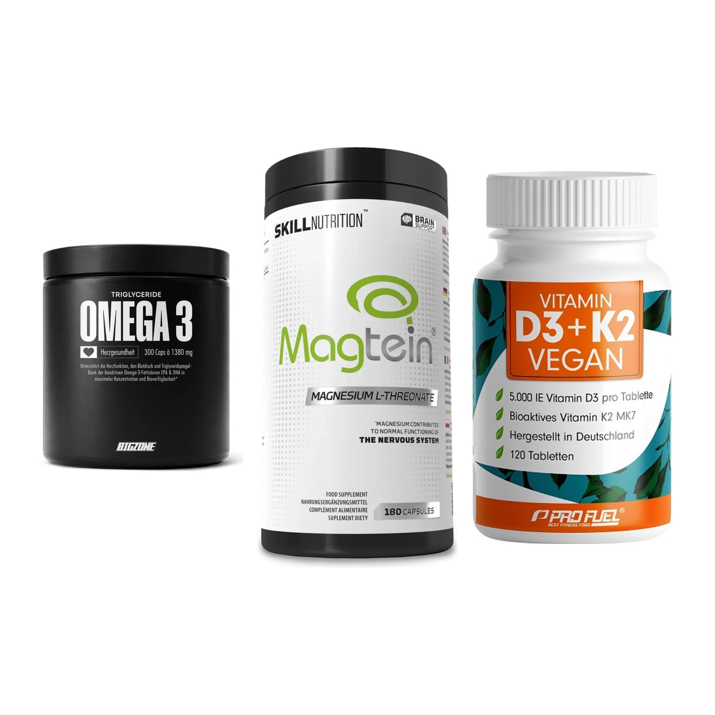 Herz & Gefäße: Big Zone Omega 3 + Skill Nutrition + ProFuel Vitamin – alle enthaltenen Artikel