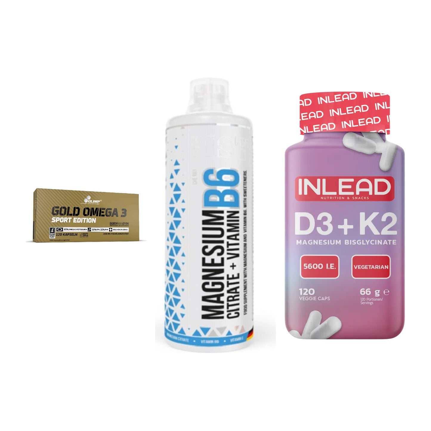 Herz & Gefäße: Olimp Omega 3 + MST Magnesium B6 + INLEAD Vitamin – alle enthaltenen Artikel