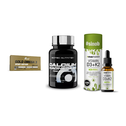 Herz & Gefäße: Olimp Omega 3 + Scitec Calcium + Sinob Vitamin D3 – alle enthaltenen Artikel
