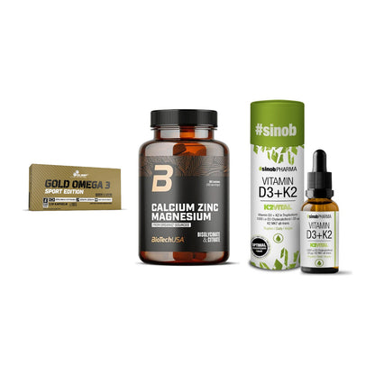 Herz & Gefäße: Olimp Omega 3 + BioTech Calcium + Sinob Vitamin D3 – alle enthaltenen Artikel