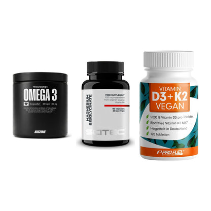 Herz & Gefäße: Big Zone Omega 3 + Scitec Magnesium + ProFuel Vitamin – alle enthaltenen Artikel