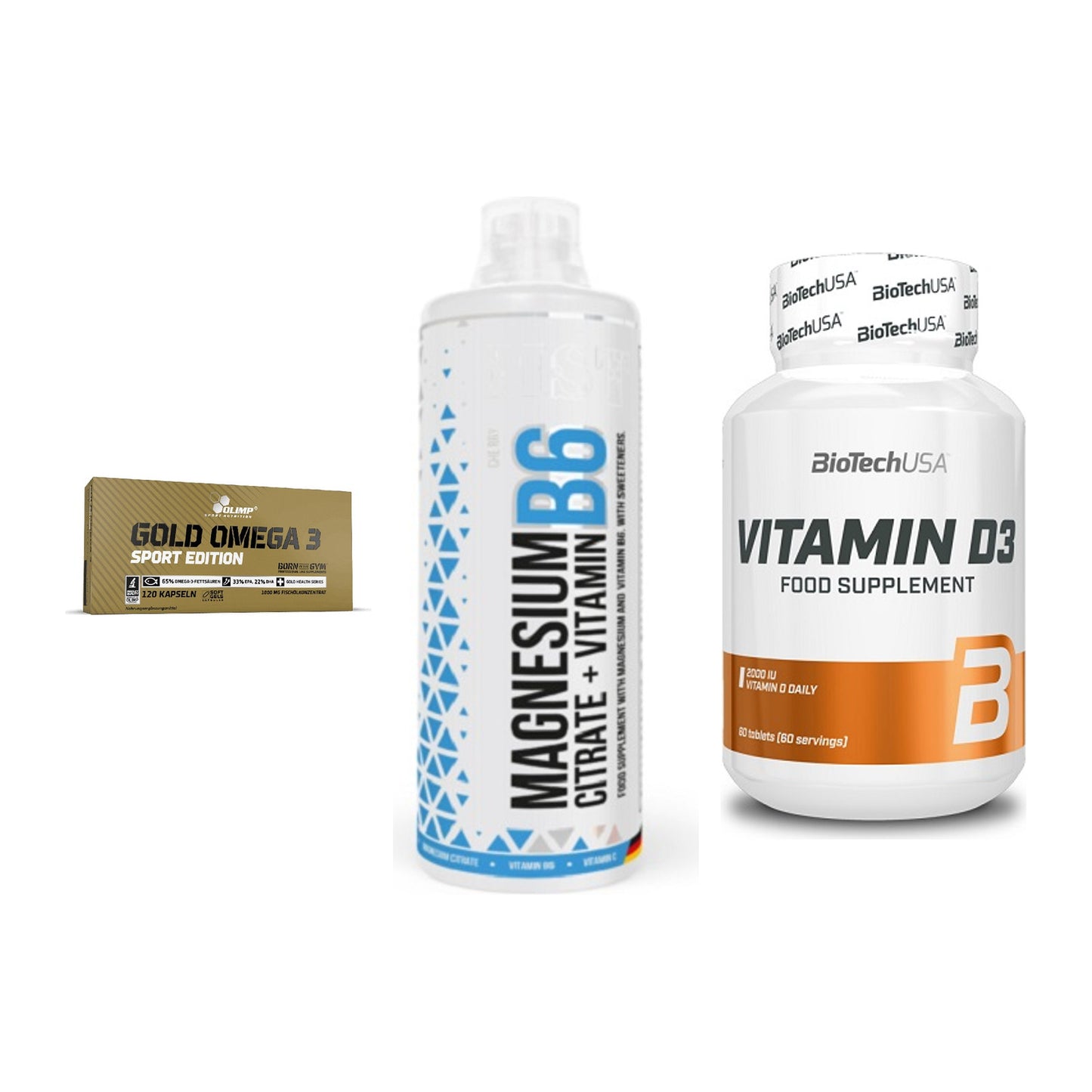 Herz & Gefäße: Olimp Omega 3 + MST Magnesium B6 + BioTech Vitamin – alle enthaltenen Artikel