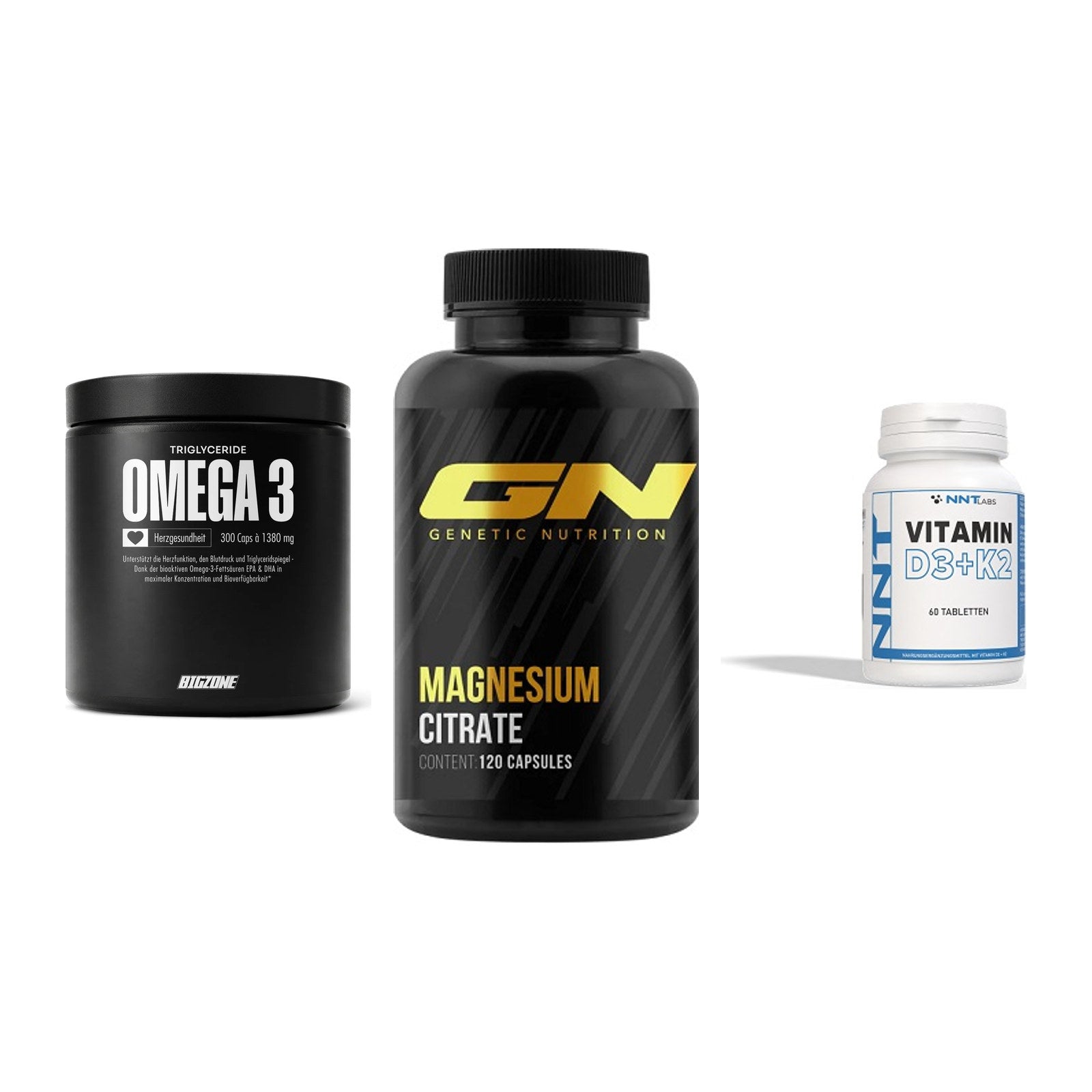 Herz & Gefäße: Big Zone Omega 3 + GN Magnesium + NNT Vitamin – alle enthaltenen Artikel