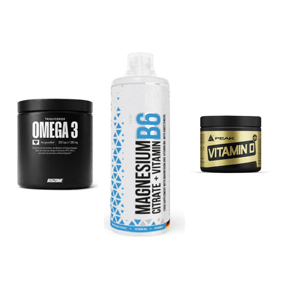Herz & Gefäße: Big Zone Omega 3 + MST Magnesium B6 + Peak Vitamin D – alle enthaltenen Artikel