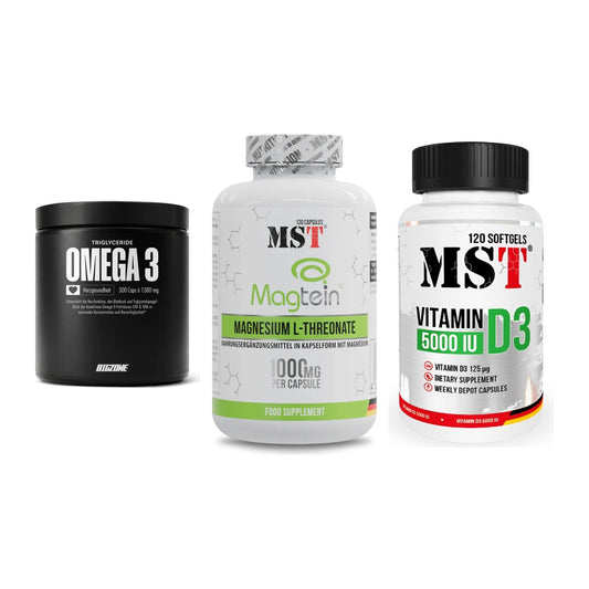 Herz & Gefäße: Big Zone Omega 3 + MST Magnesium + MST Vitamin D3 – alle enthaltenen Artikel