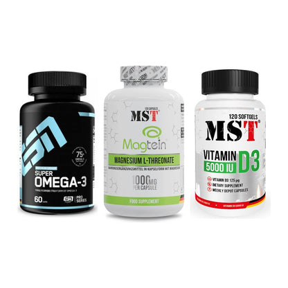 Herz & Gefäße: ESN Omega 3 + MST Magnesium + MST Vitamin D3 – alle enthaltenen Artikel