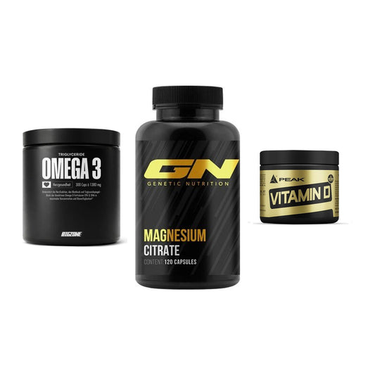 Herz & Gefäße: Big Zone Omega 3 + GN Magnesium + Peak Vitamin D – alle enthaltenen Artikel