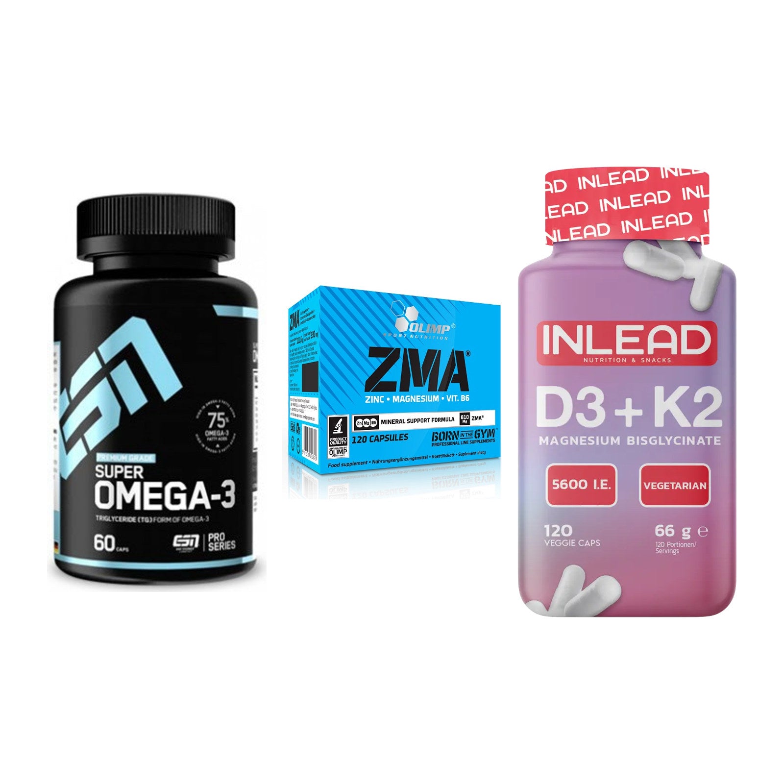Herz & Gefäße: ESN Omega 3 + Olimp ZMA + INLEAD Vitamin – alle enthaltenen Artikel