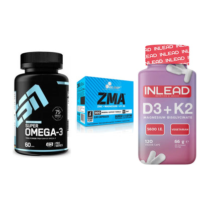 Herz & Gefäße: ESN Omega 3 + Olimp ZMA + INLEAD Vitamin – alle enthaltenen Artikel