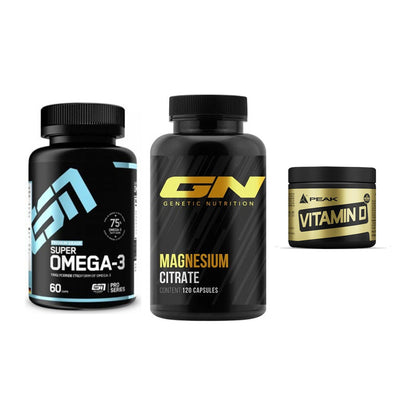 Herz & Gefäße: ESN Omega 3 + GN Magnesium + Peak Vitamin D – alle enthaltenen Artikel