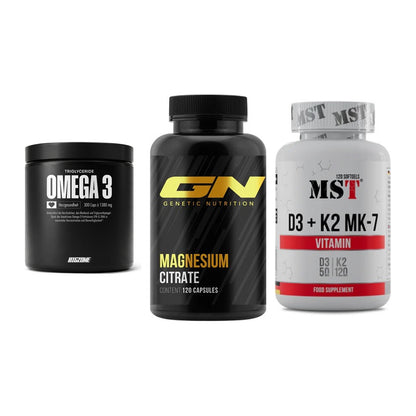 Herz & Gefäße: Big Zone Omega 3 + GN Magnesium + MST Vitamin D3 – alle enthaltenen Artikel