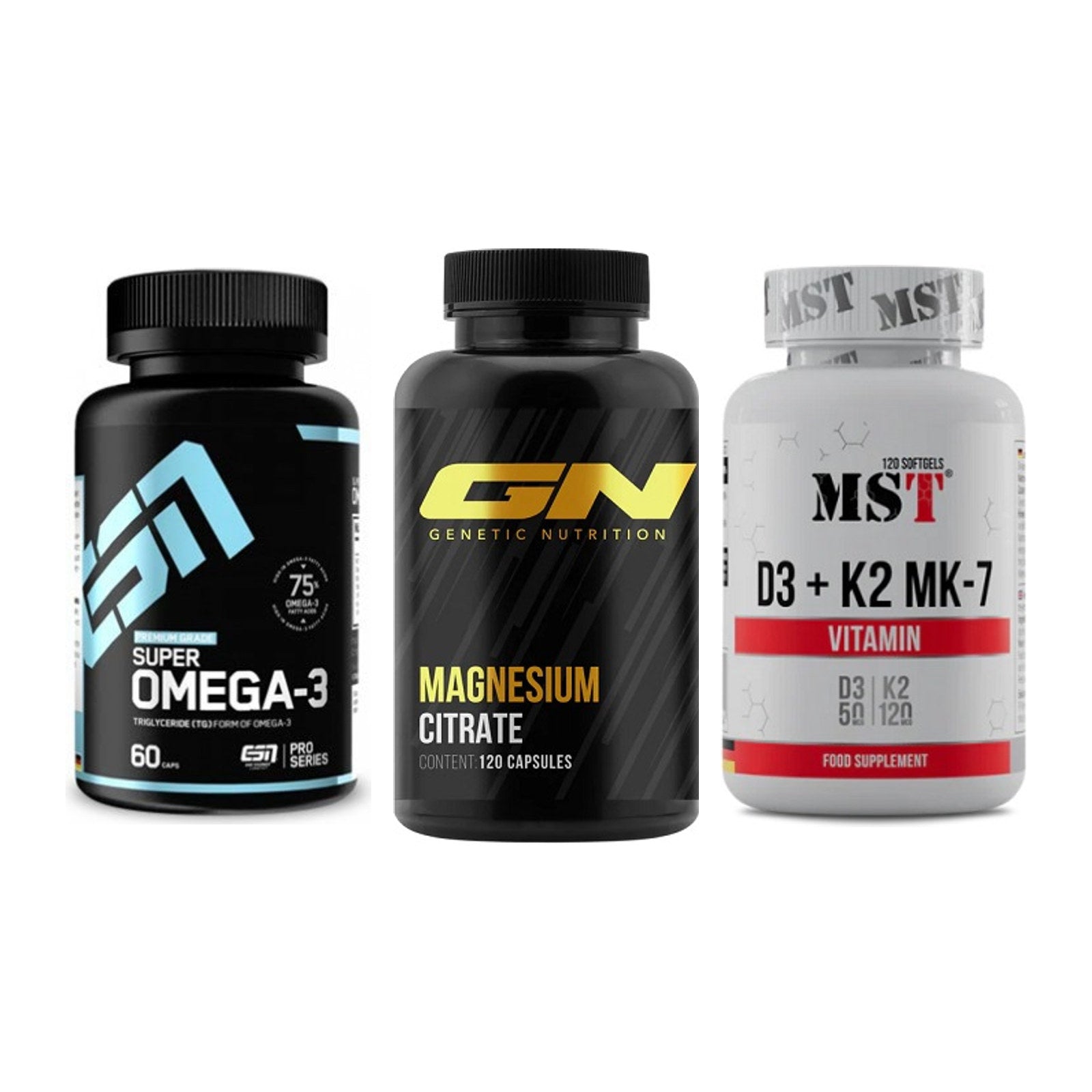 Herz & Gefäße: ESN Omega 3 + GN Magnesium + MST Vitamin D3 – alle enthaltenen Artikel