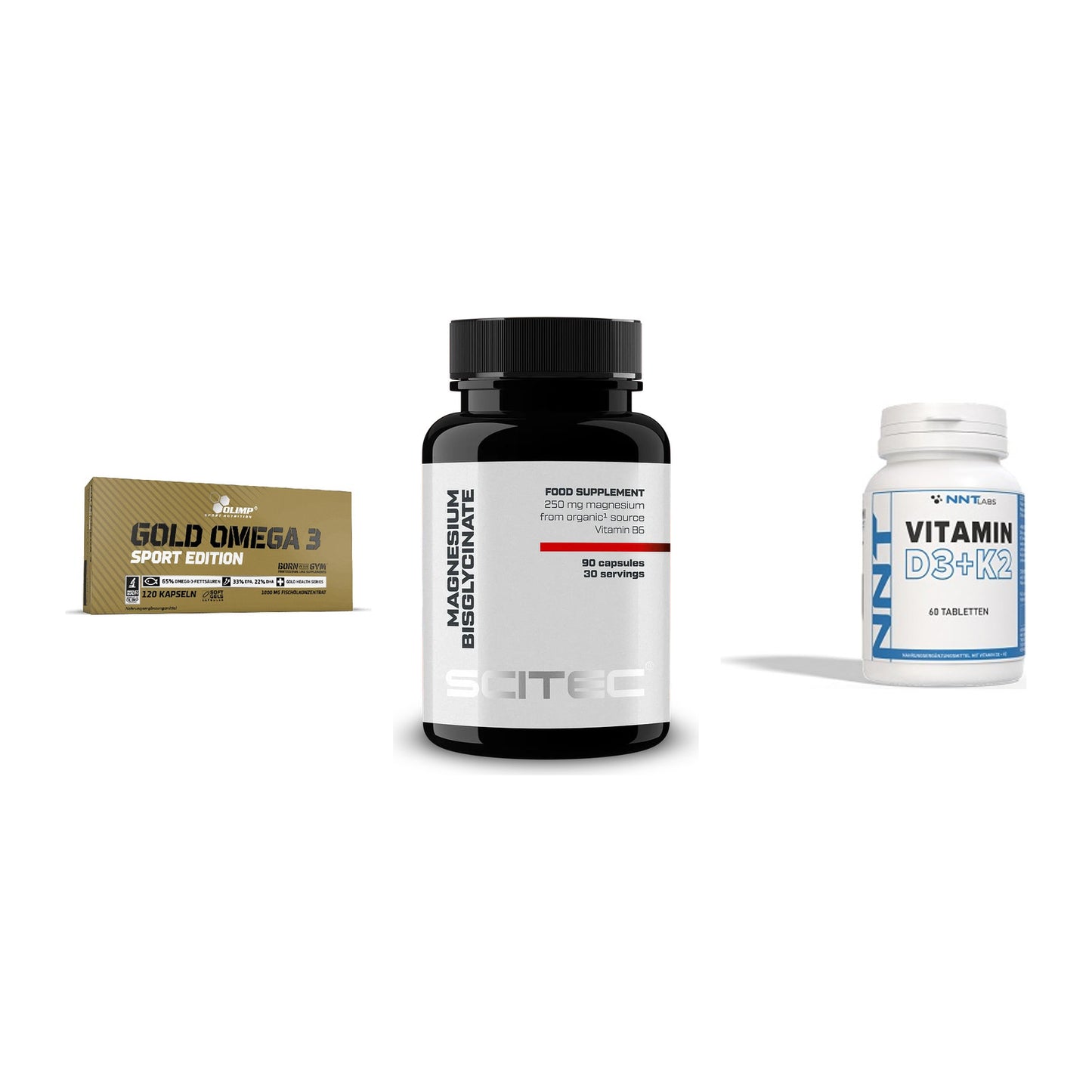 Herz & Gefäße: Olimp Omega 3 + Scitec Magnesium + NNT Vitamin – alle enthaltenen Artikel